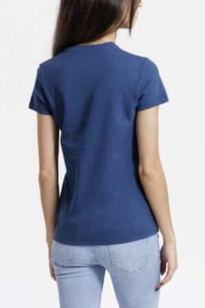 T-shirt femme dos bleu de cobalt