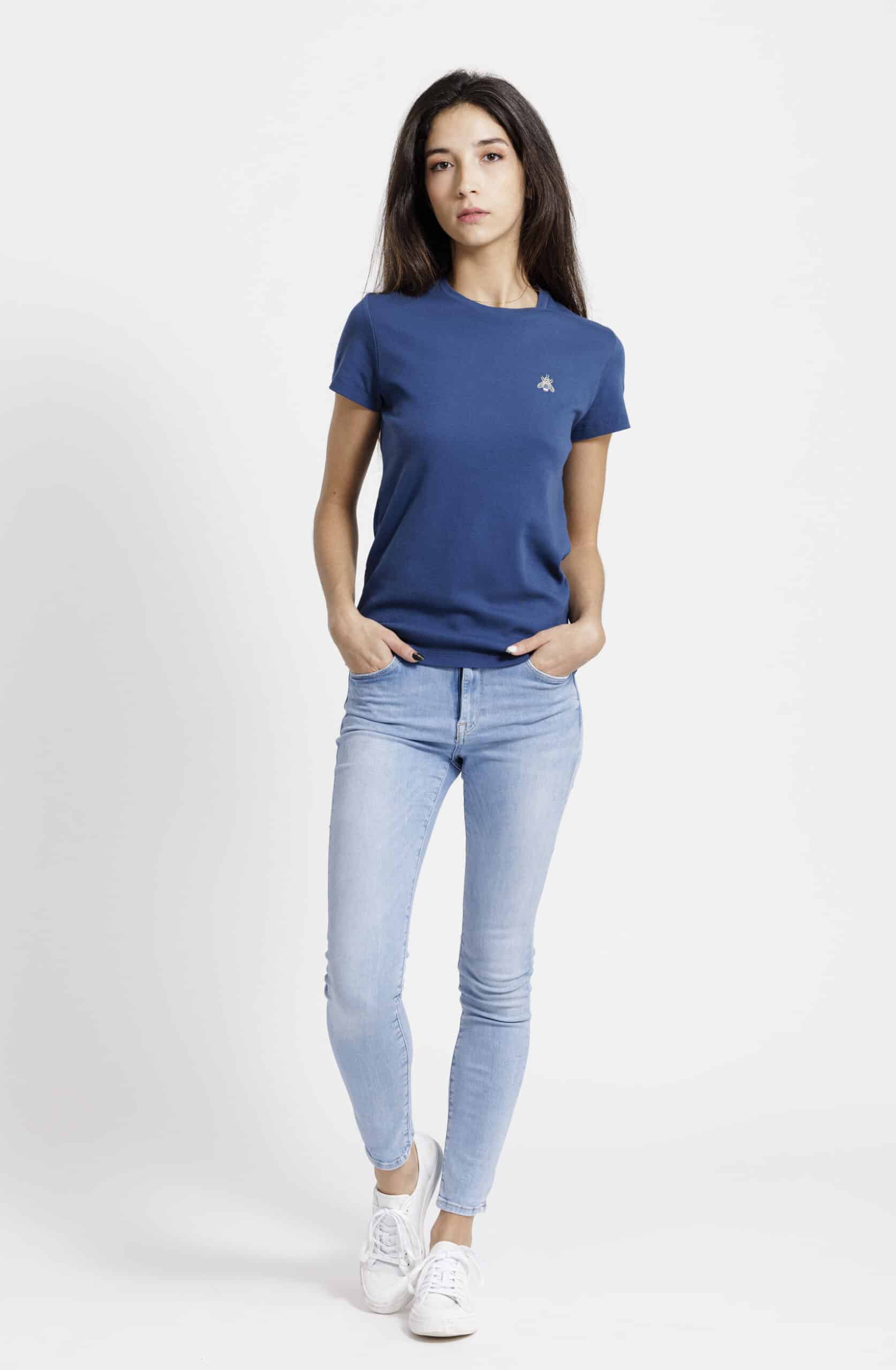 T-shirt femme pied bleu de cobalt