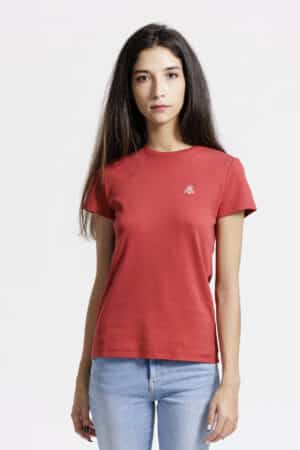 T-shirt femme face rouge nacarat
