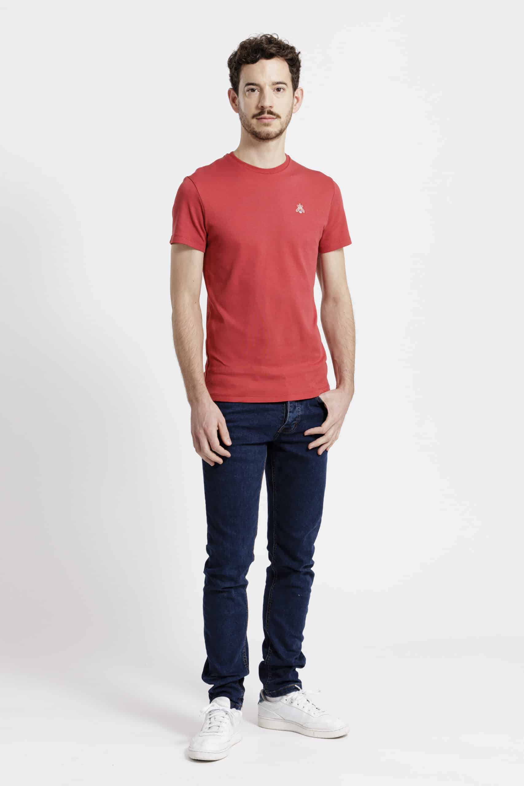 T-shirt homme pied rouge nacarat