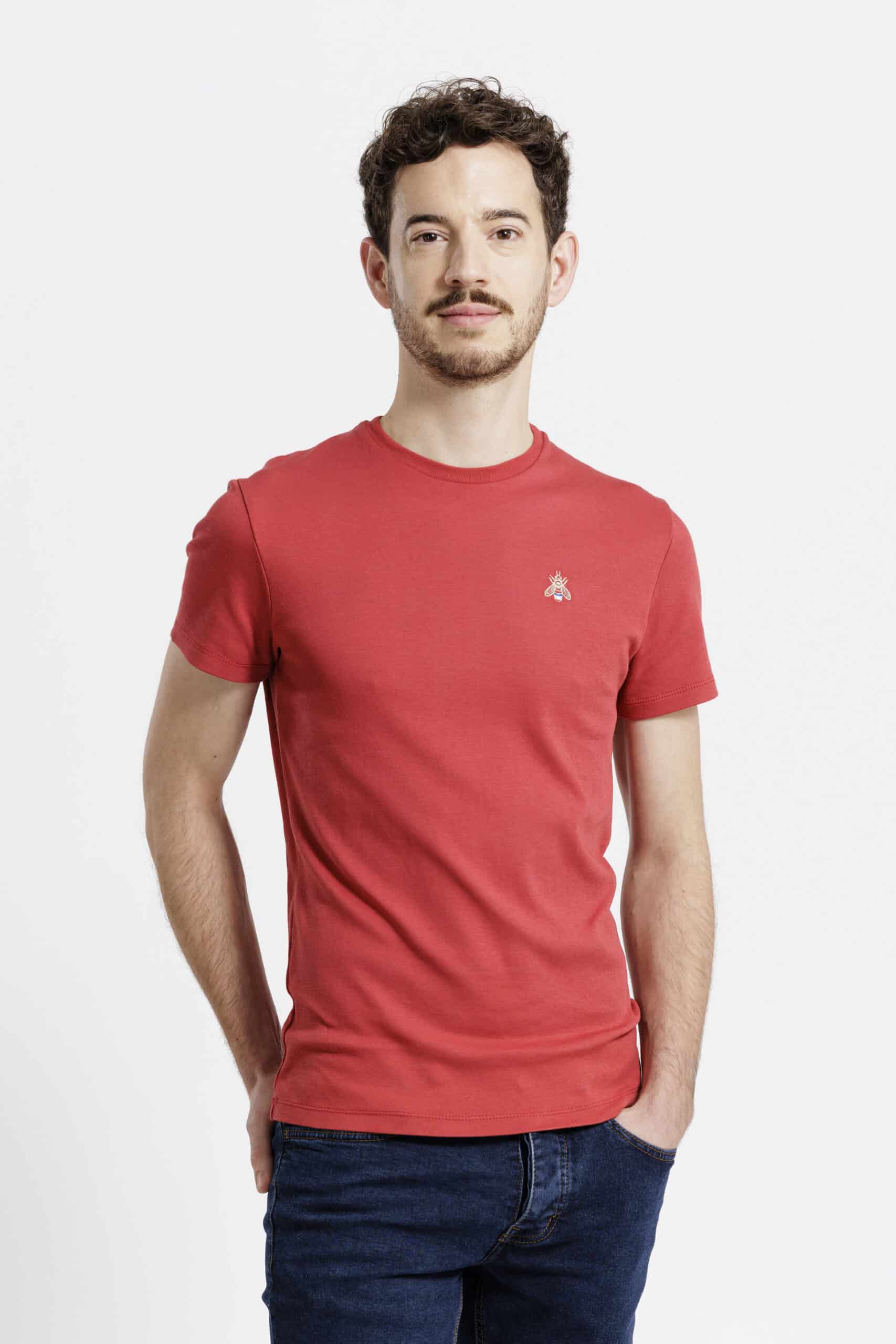 T-shirt homme face rouge nacarat