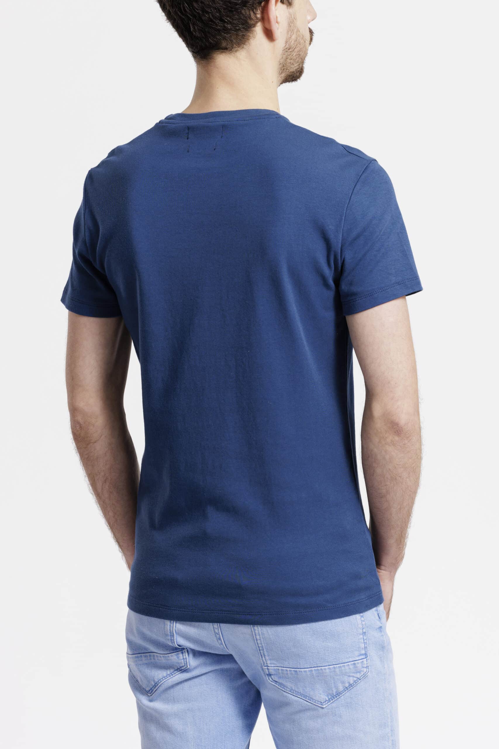 T-shirt homme dos bleu de cobalt