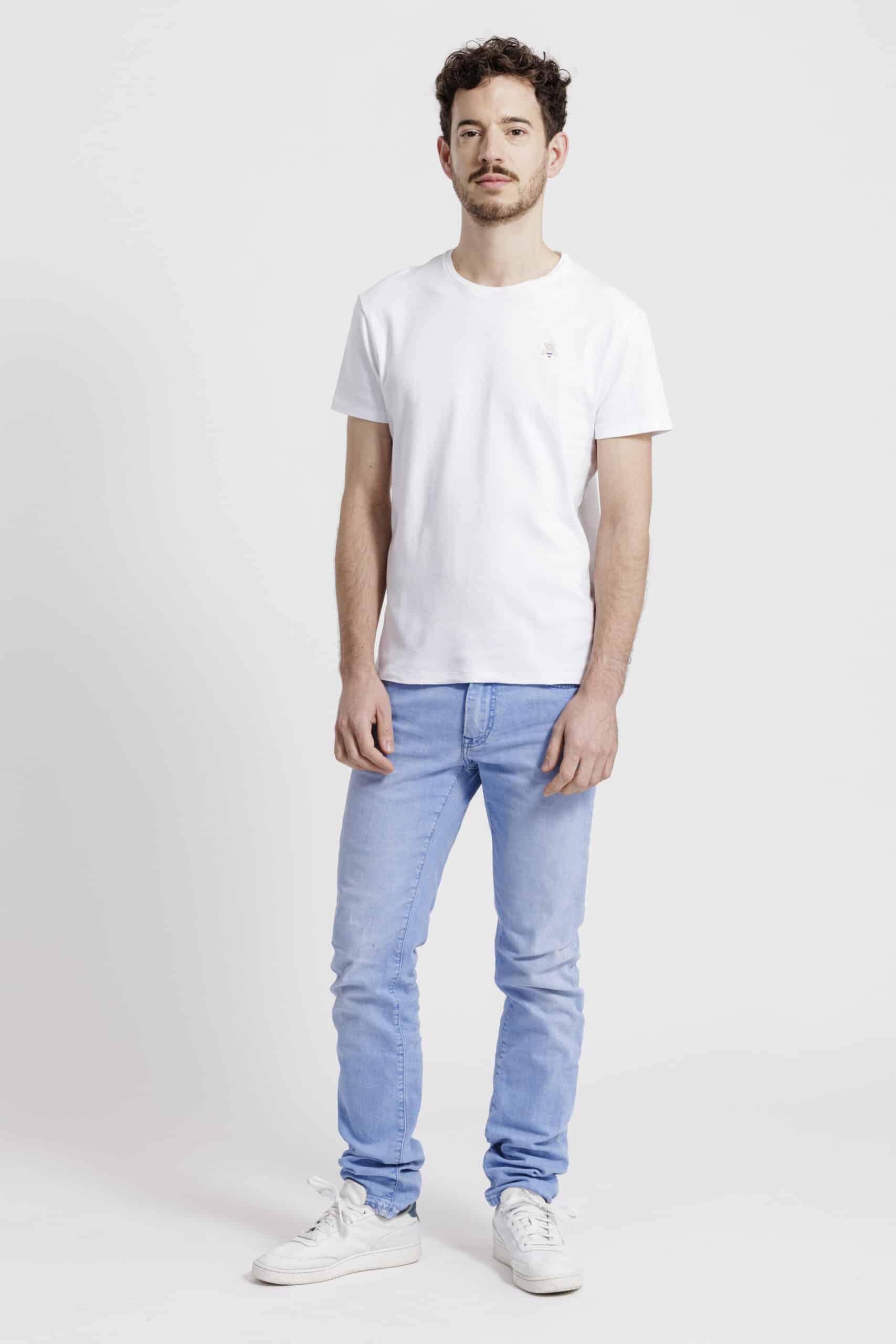 T-shirt homme pied blanc