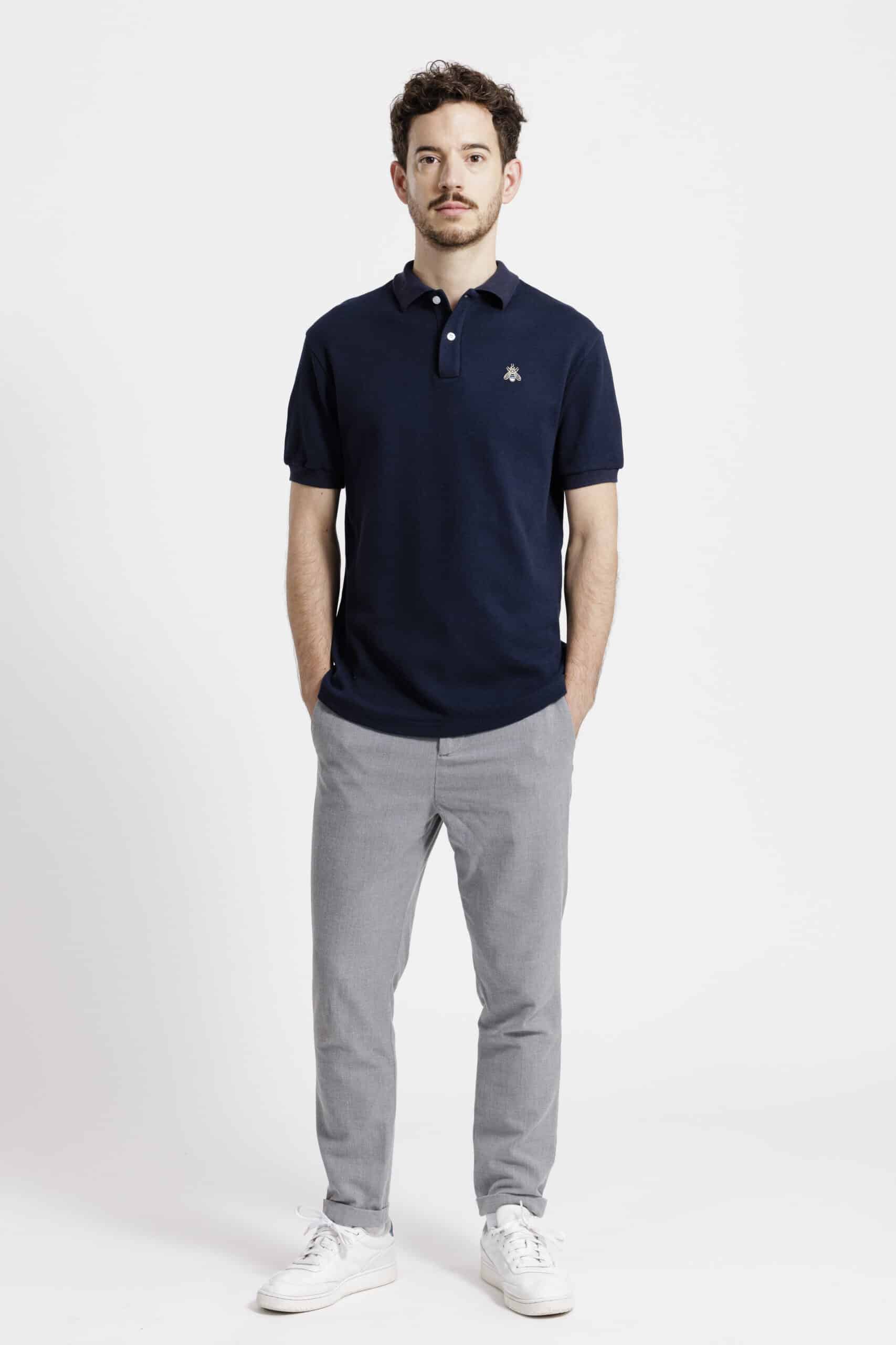 Polo homme pied bleu marine