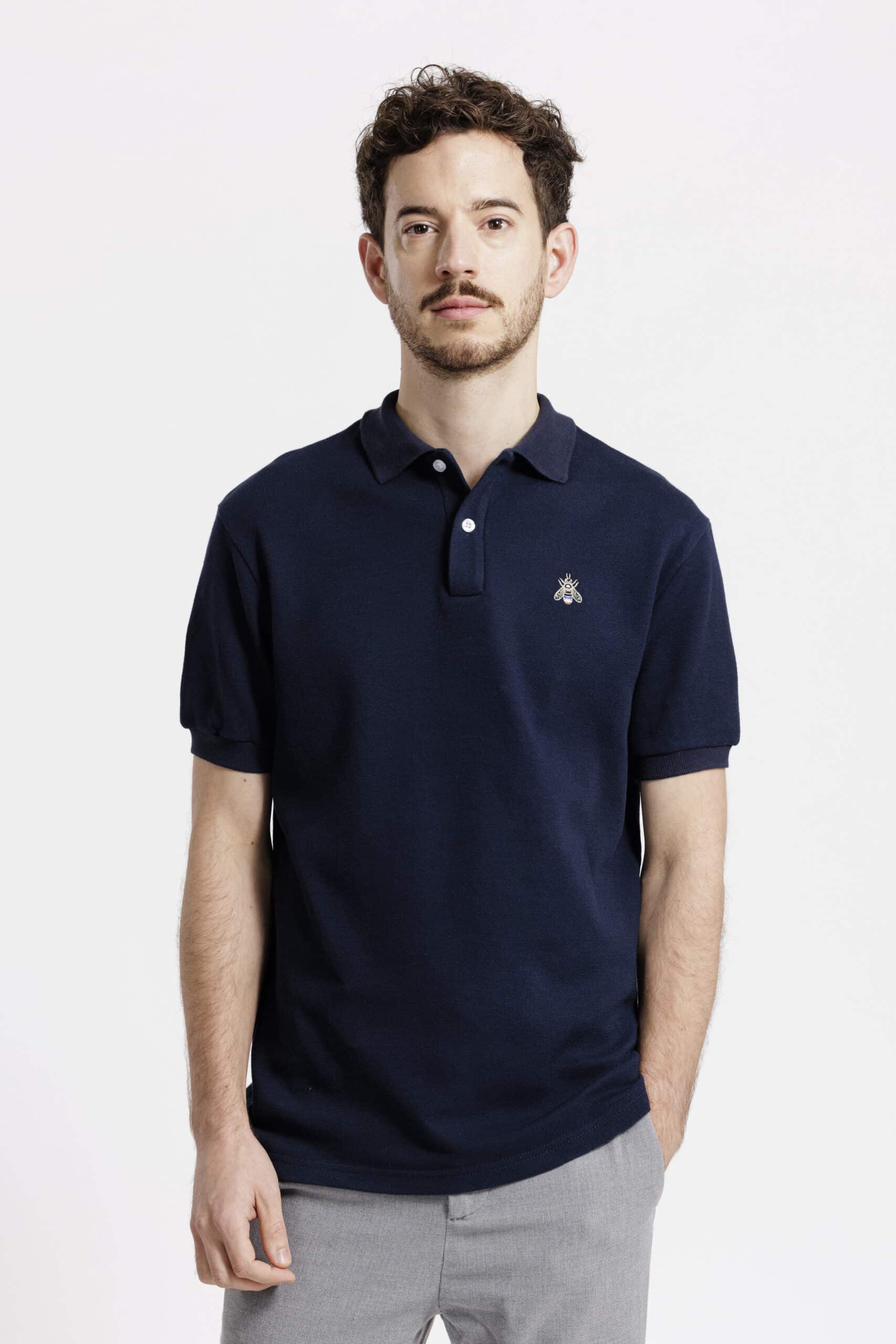 Polo homme face bleu marine