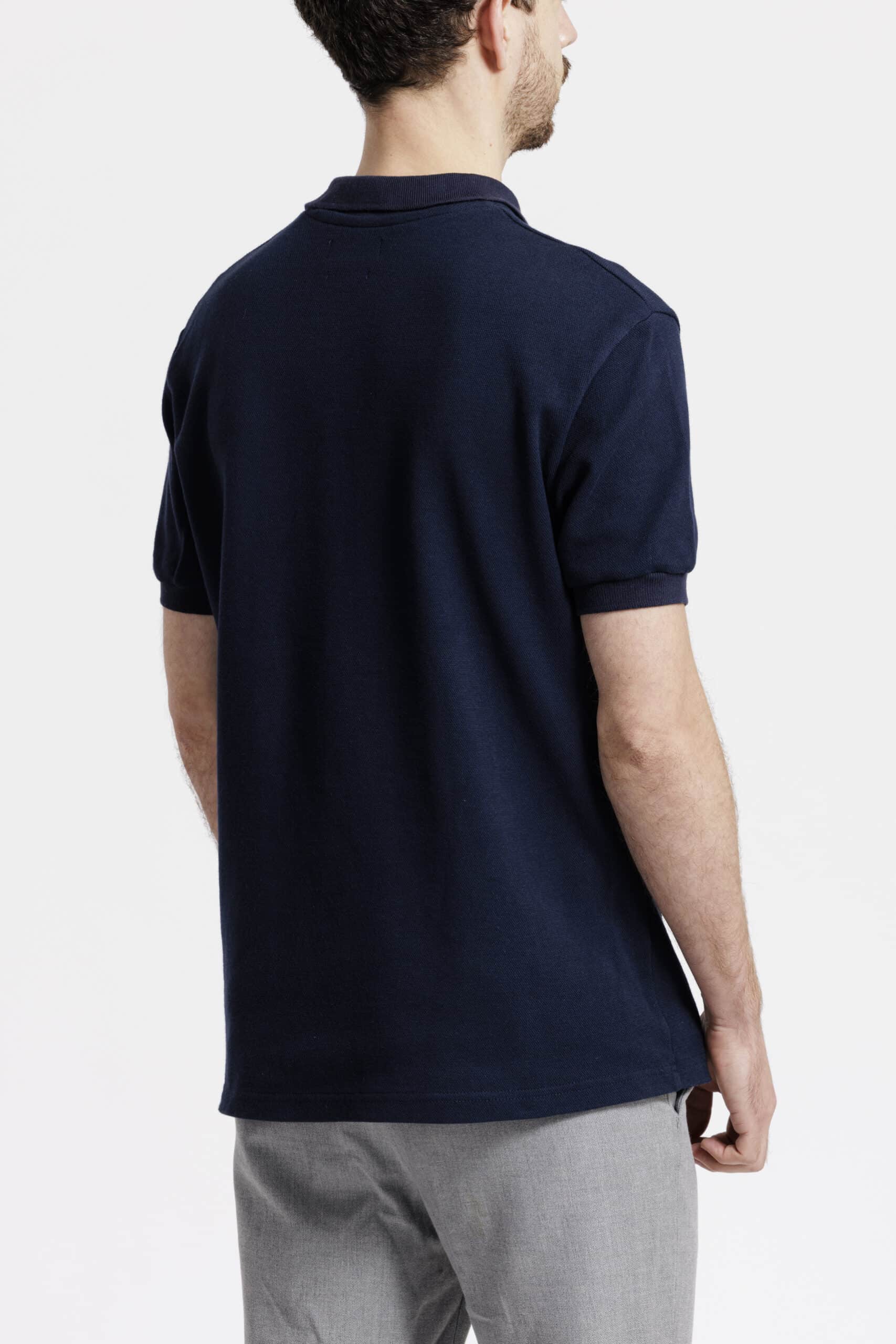 Polo homme dos bleu marine