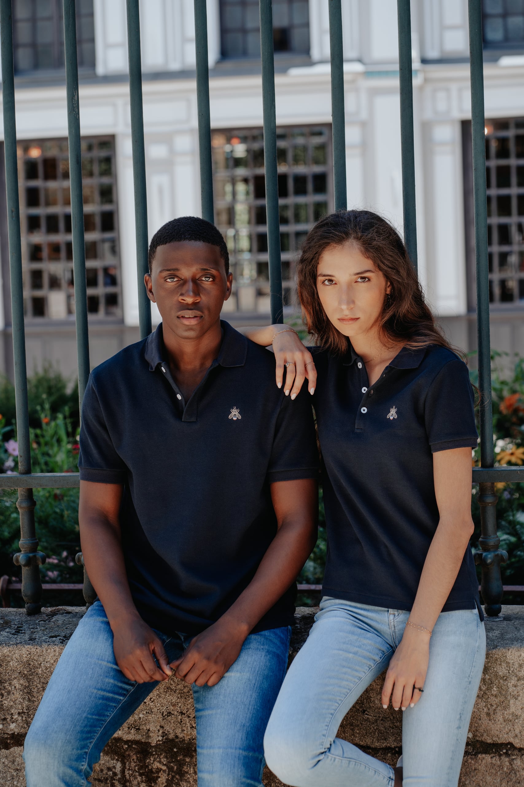 Polo homme et femme extérieur bleu marine