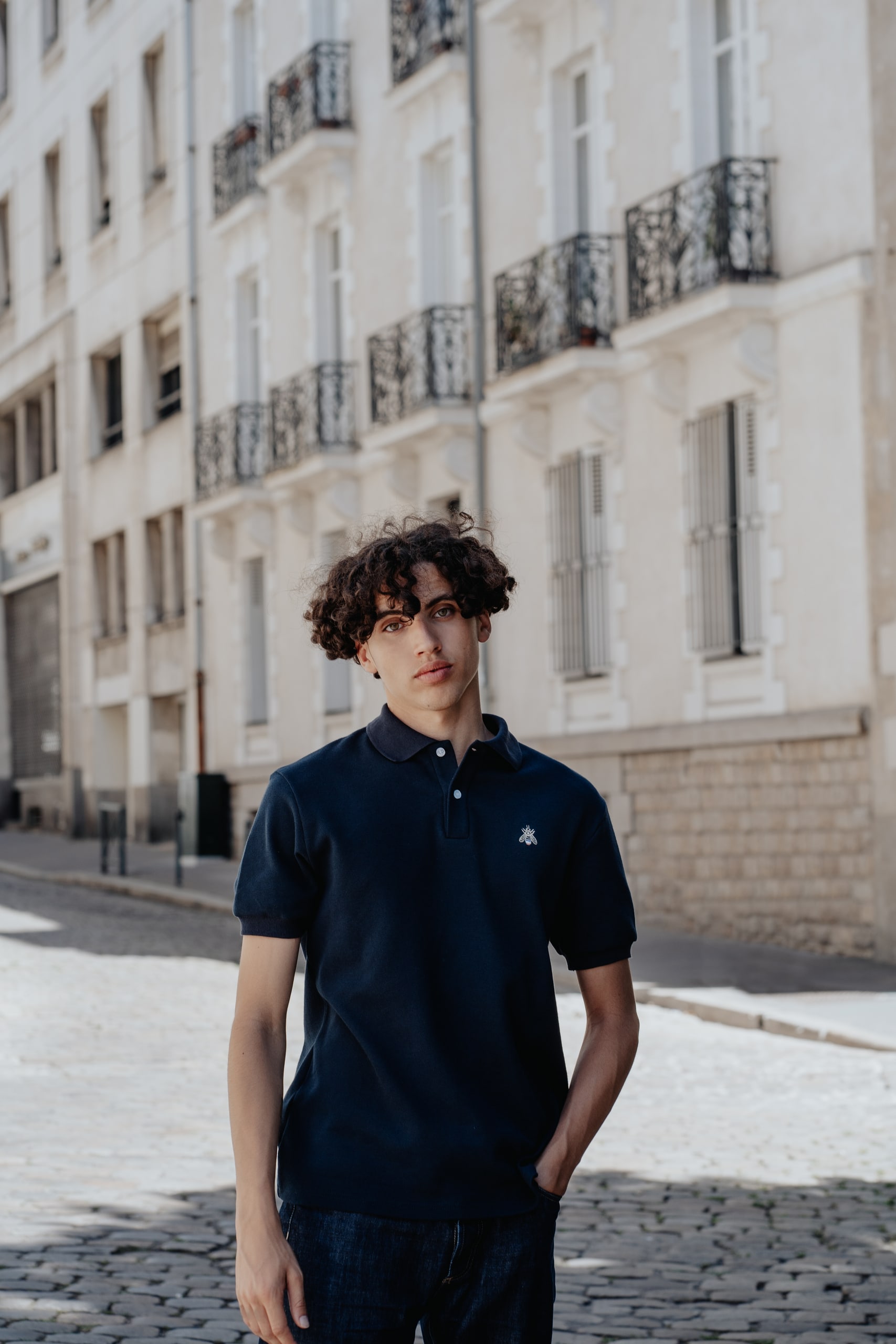 Polo homme extérieur bleu marine