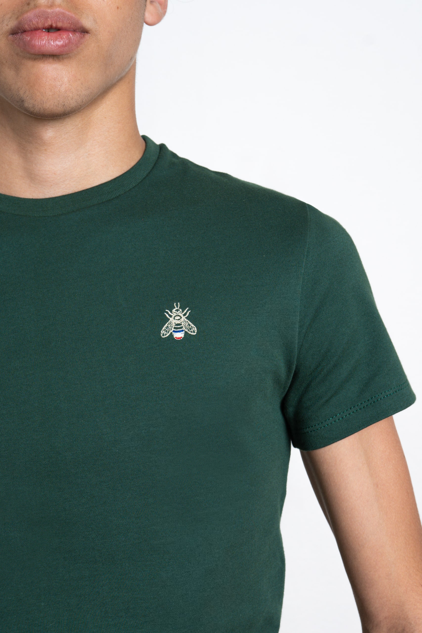 T-shirt homme broderie vert empire