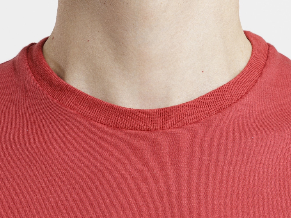T-shirt homme rouge détail col